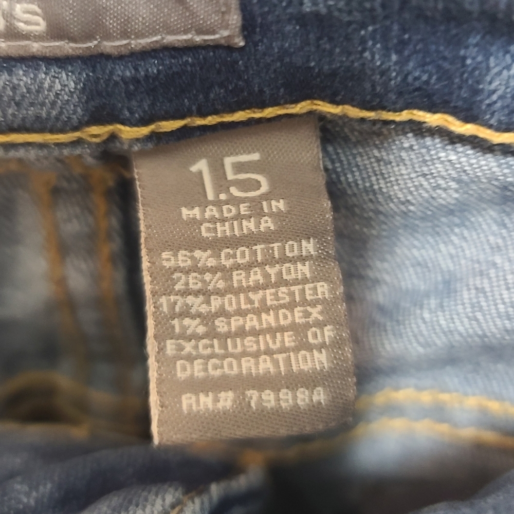 Chico's Women's So Slimming Scattered Embellished Straight Leg Jeans Size 1.5 - Picture 4 of 10